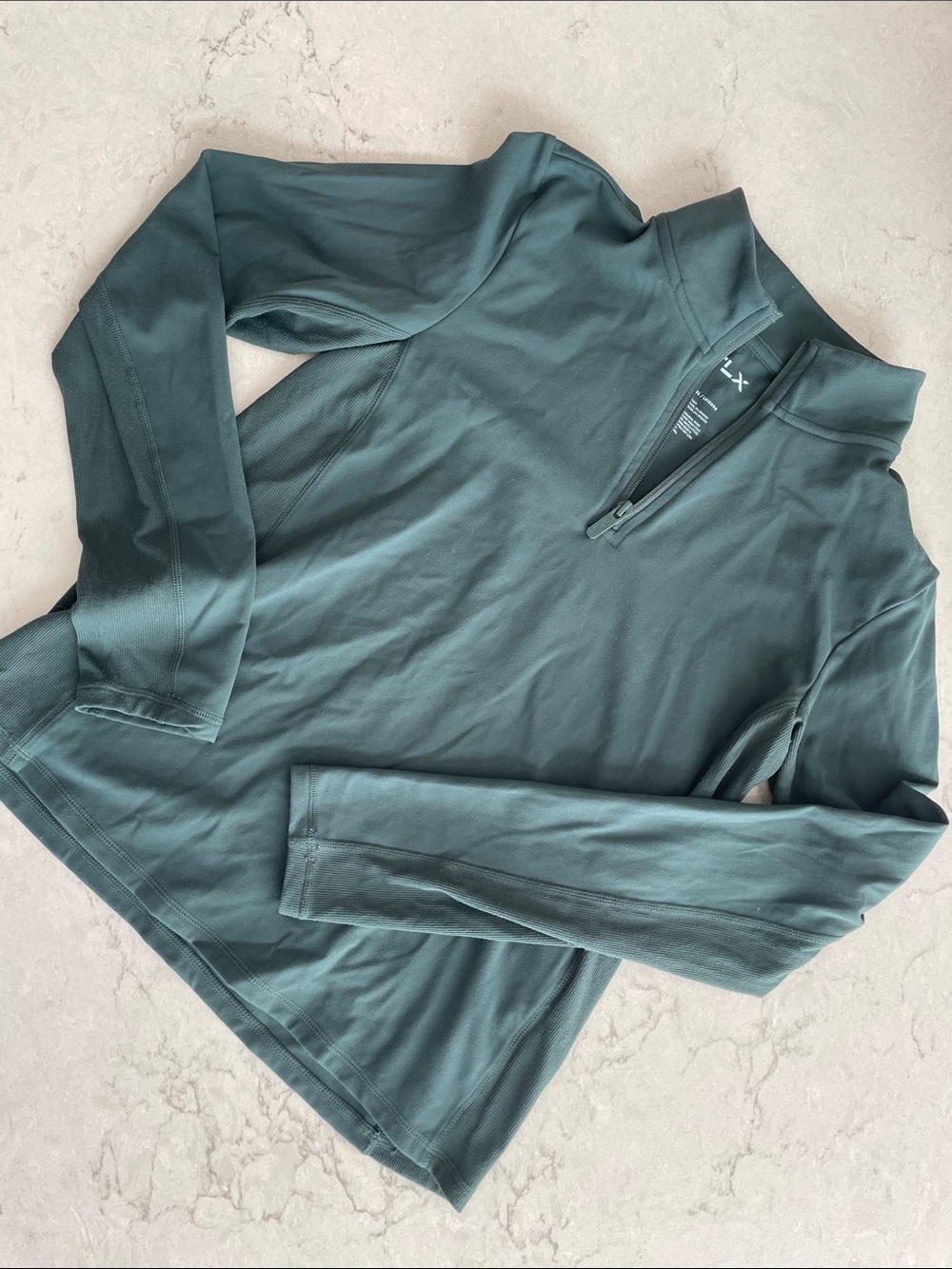FLX- Travel/Leisure Quarter-Zip Long Sleeve Top - Teal